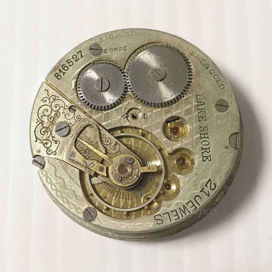 e913 Antique Lake Shore Complete Watch Movement for Parts or Repair 21J