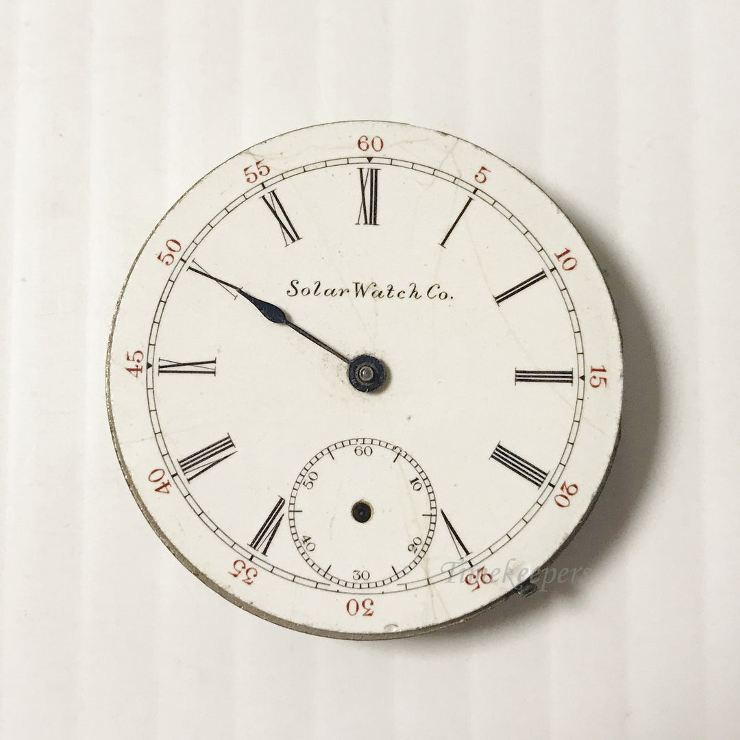 e923 Vintage Solar Watch Co Wrist Watch Movement for Parts Repair