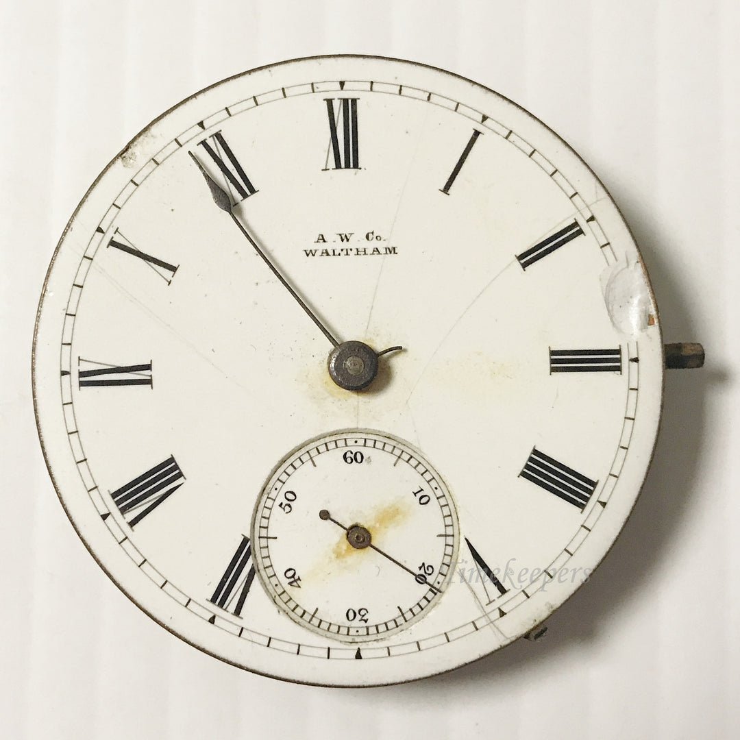 e924 Vintage Waltham Watch Co Wrist Watch Movement for Parts Repair
