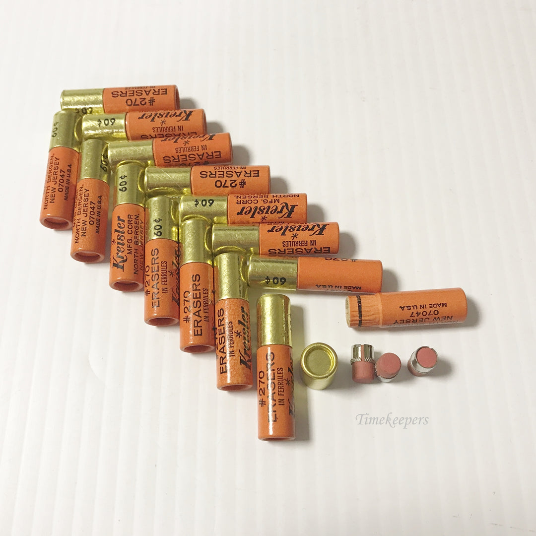 e946 Vintage Collectible Kreisler #270 Erasers in Ferrules lot of 15