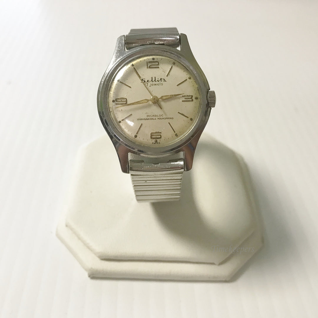 f022 Vintage Sellita Mechanical Men's Wrist Watch Incabloc 17J