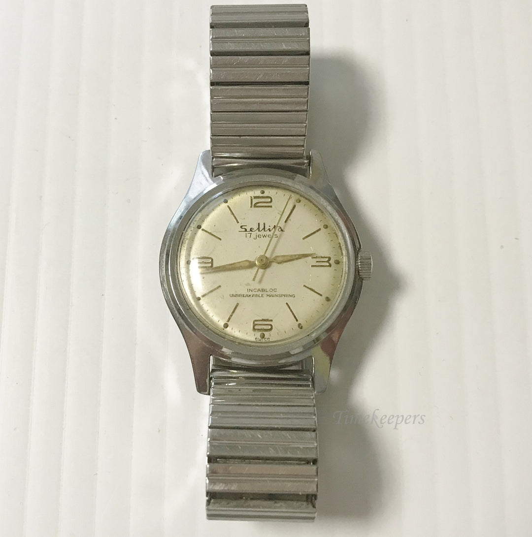 f022 Vintage Sellita Mechanical Men's Wrist Watch Incabloc 17J