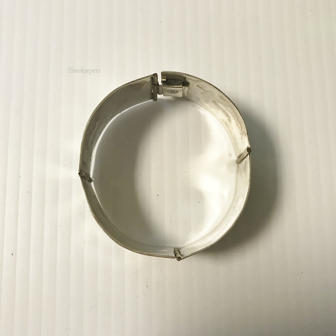 f098 Vintage Mother of Pearl 925 Sterling Silver Link Bracelet 8" Long