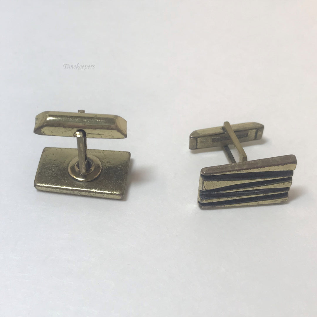 f120 Vintage Gold Tone Men's Cuff Links Set of 2