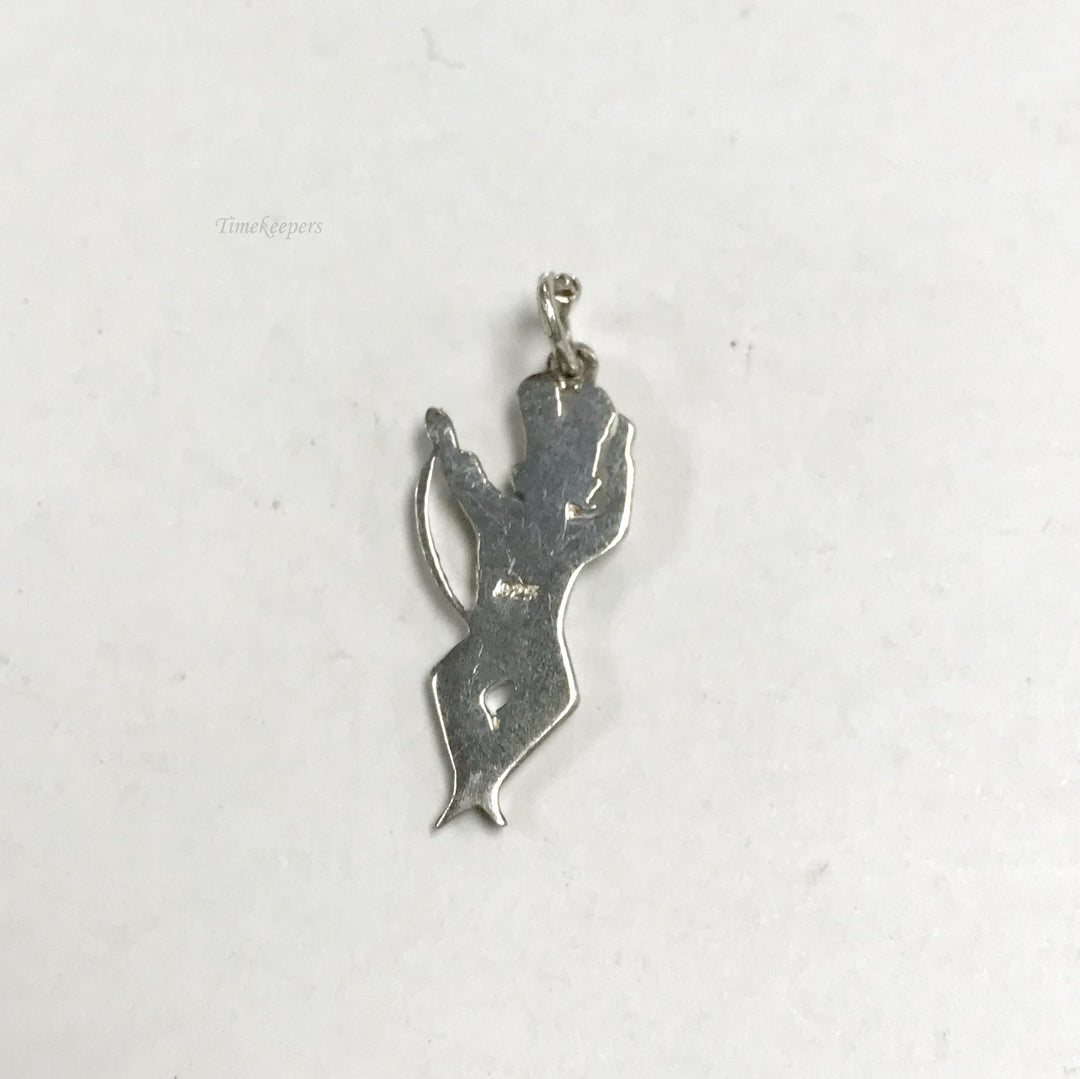 f156 Vintage Sterling Silver Dancing Mouse Charm Pendant