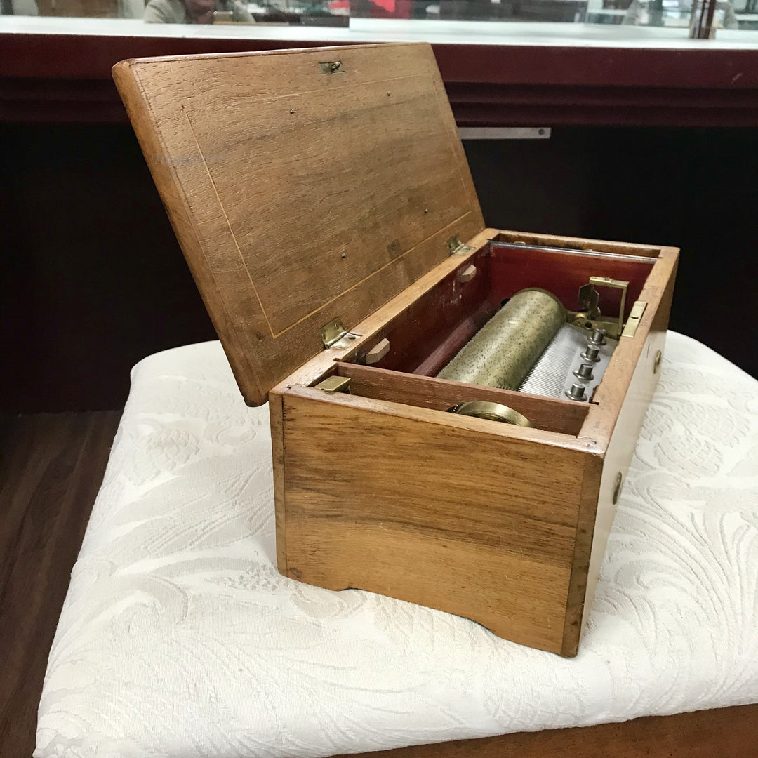 f161 Antique Original Swiss Musical Box Great Working Condition 1820s