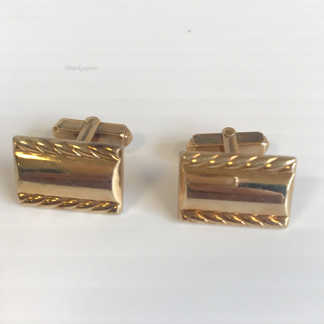 f166 Vintage Gold Tone Men's Cuff Links