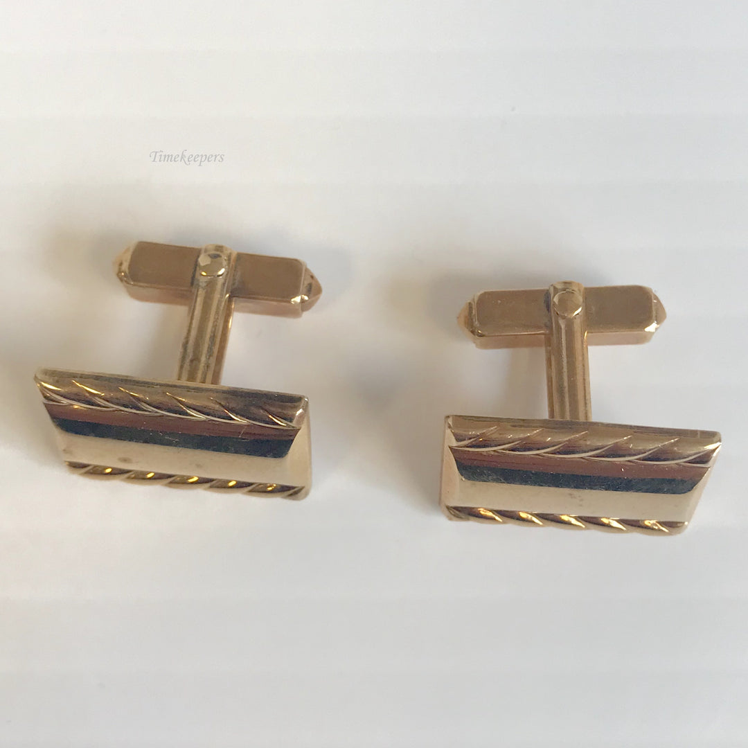 f166 Vintage Gold Tone Men's Cuff Links