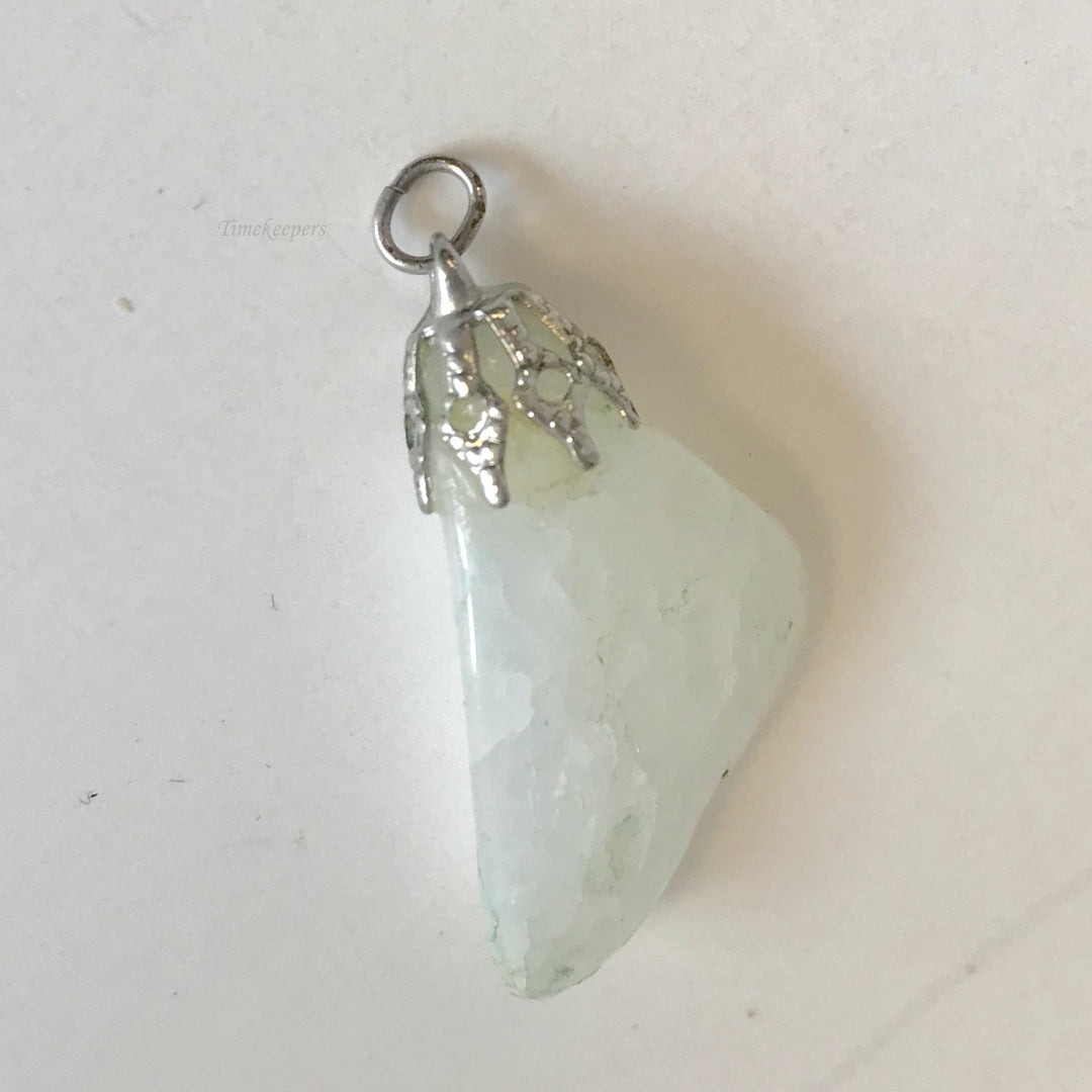 f167 Vintage Sterling Silver White Stone Pear Charm Pendant