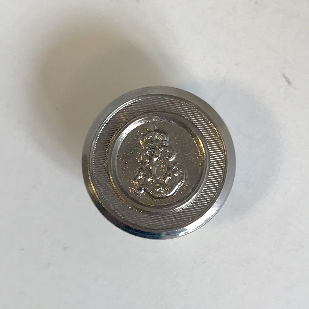 f177 Antique Metal Buttons Silver Tone Anchor Logo Set of 4