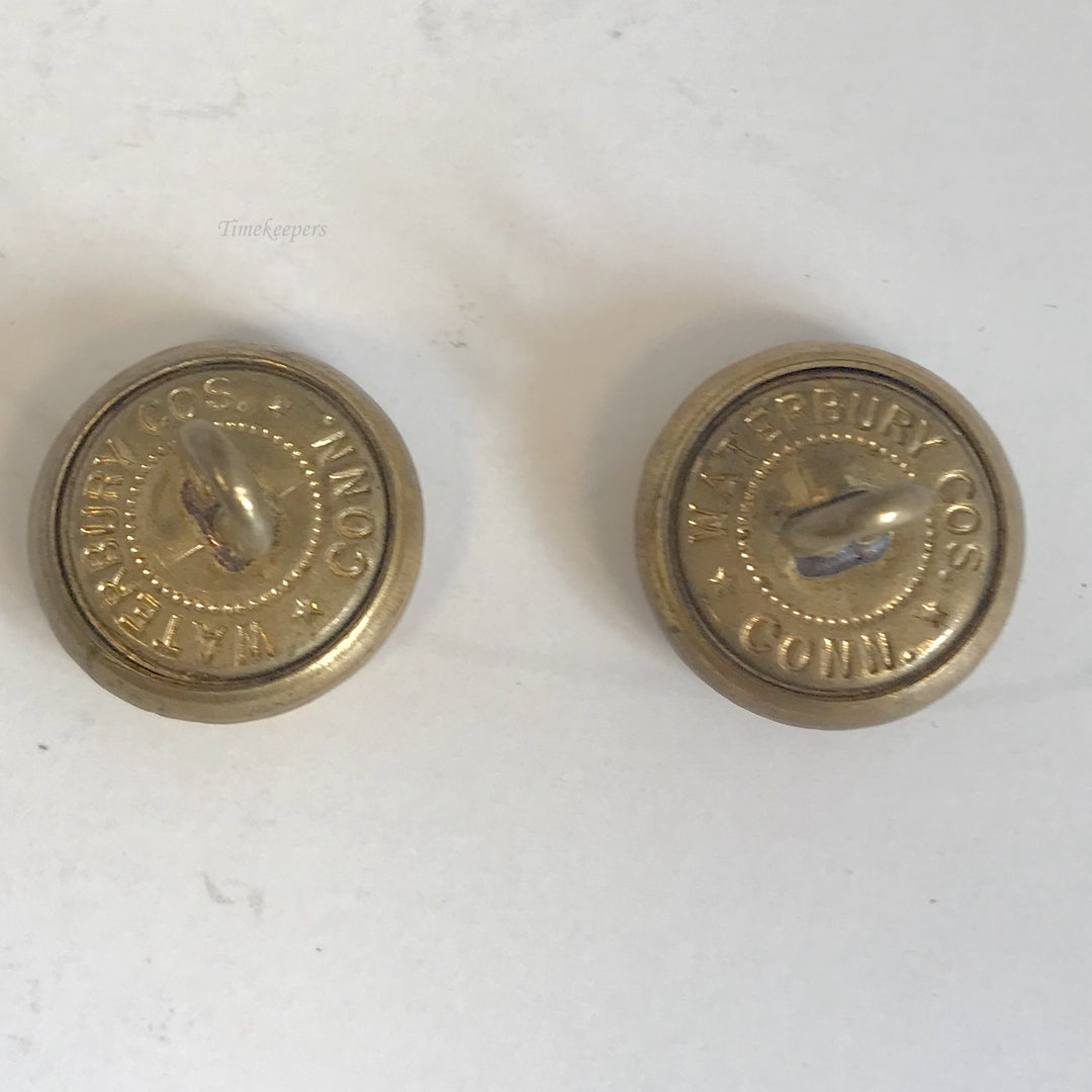 f178 Antique Metal Buttons Gold Tone Crown Logo Set of 11