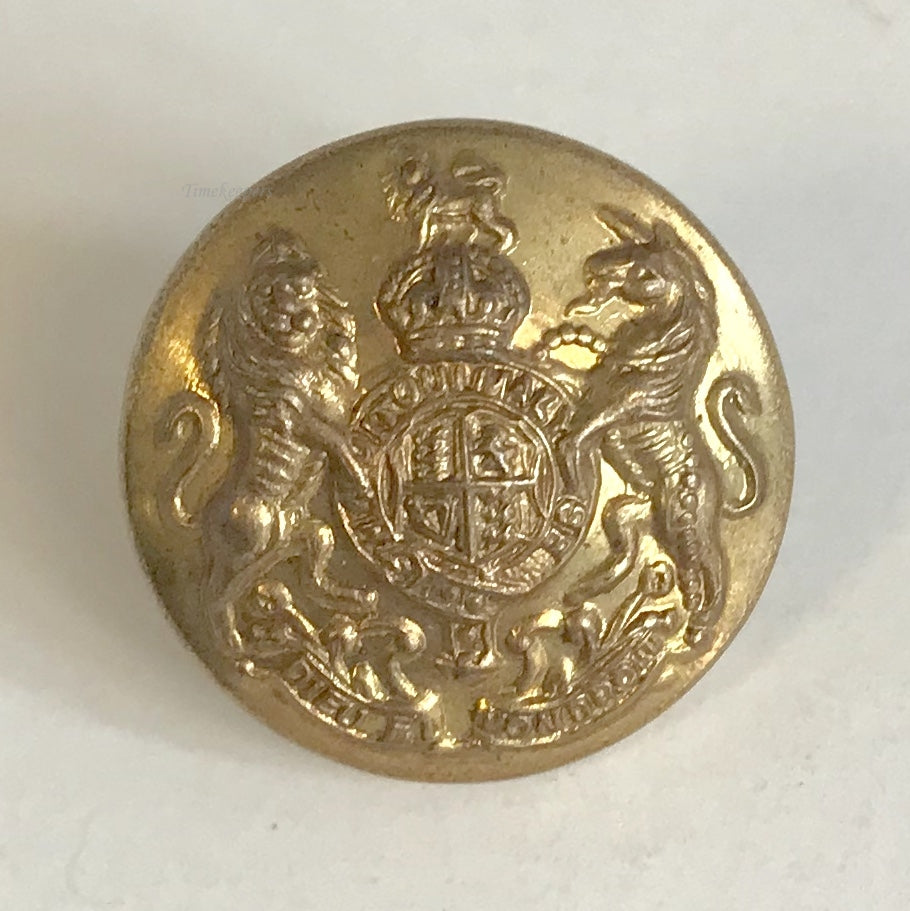 f178 Antique Metal Buttons Gold Tone Crown Logo Set of 11