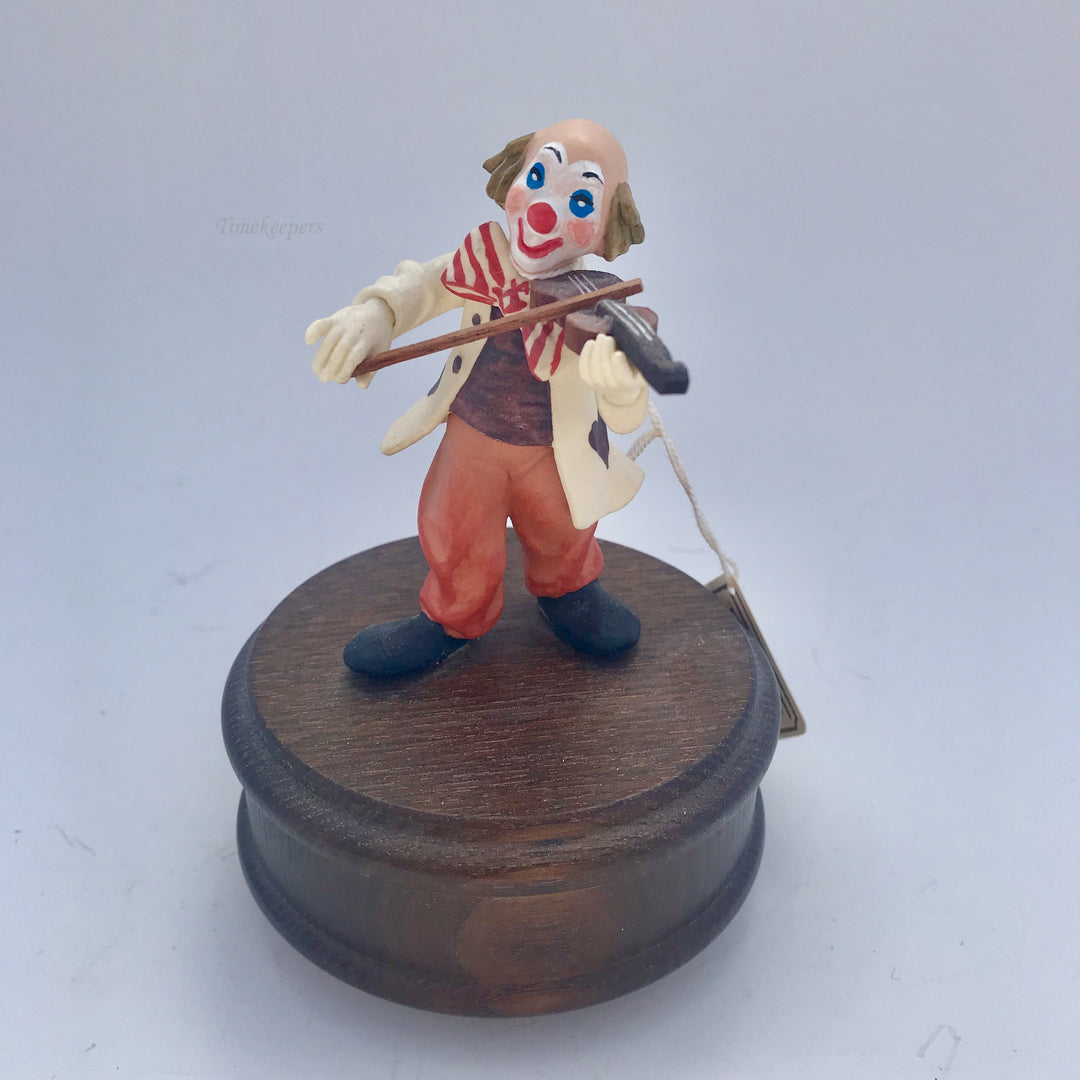 f192 Vintage Original Anri Italy "If I were a Rich man" Violin Clown Musical Box
