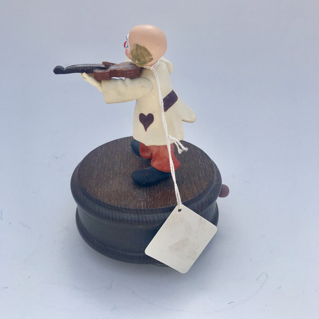 f192 Vintage Original Anri Italy "If I were a Rich man" Violin Clown Musical Box