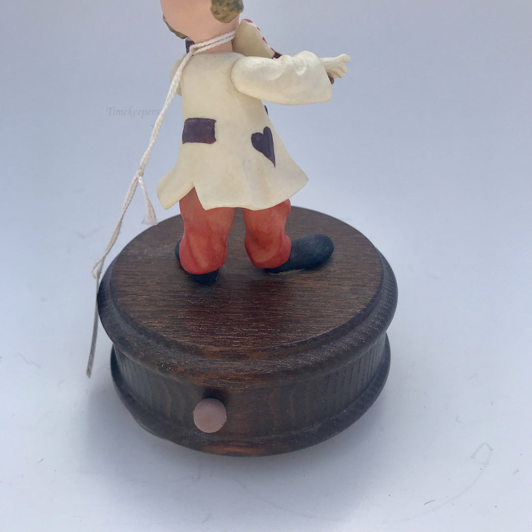 f192 Vintage Original Anri Italy "If I were a Rich man" Violin Clown Musical Box