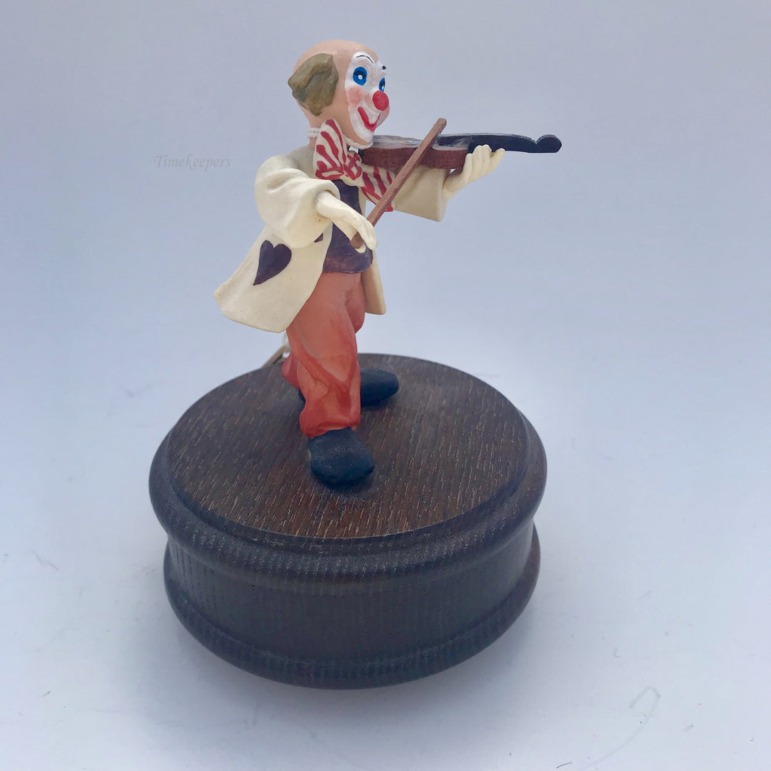f192 Vintage Original Anri Italy "If I were a Rich man" Violin Clown Musical Box