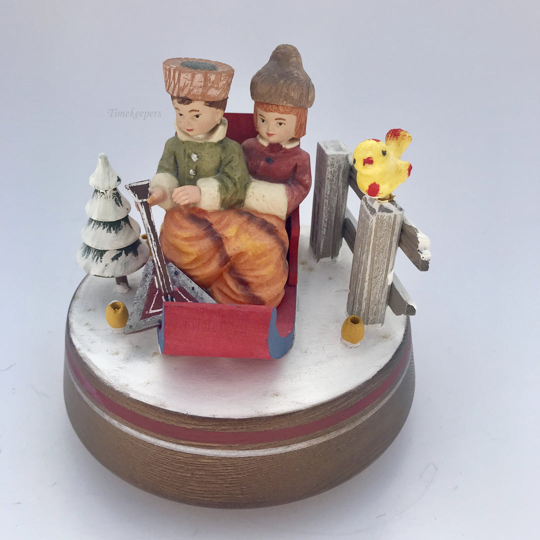 f193 Vintage Original Anri Italy "Lara's Theme" Winter Sleds Musical Box