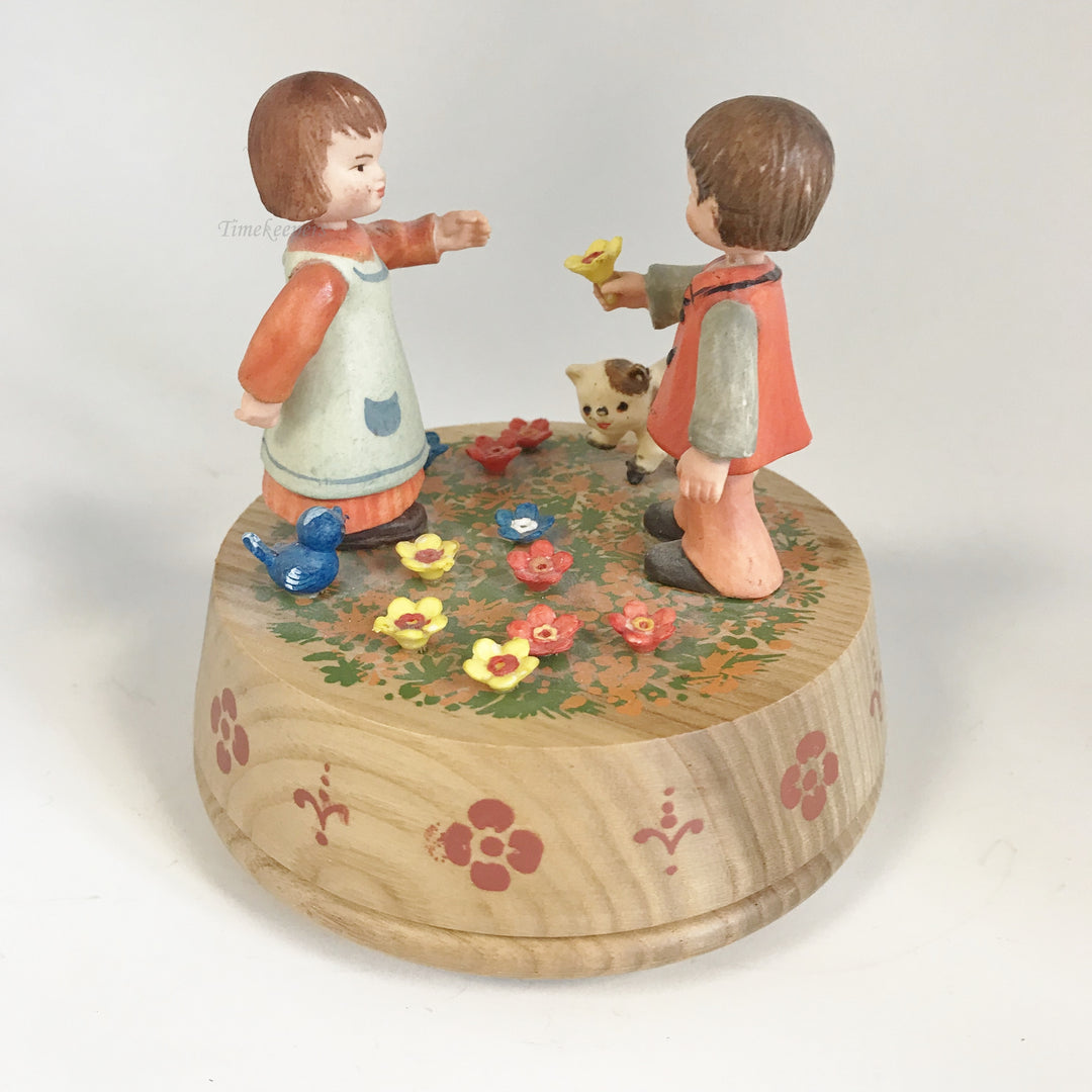 f208 Vintage Original Anri Musical Box Thorens Swiss "You light up my life"