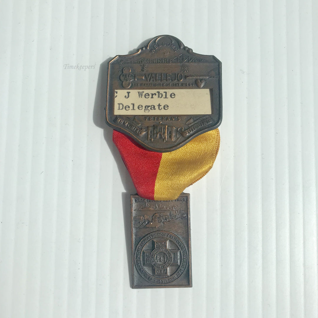 f233 Antique 1931 28th Encampment Vallejo Mare Island Navy Yard Brooch Pin