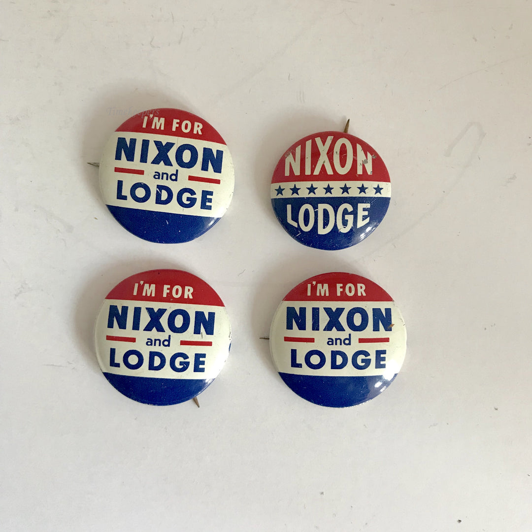f242 Vintage Nixon & Lodge 1960 Election Round Pin Political lot of 5