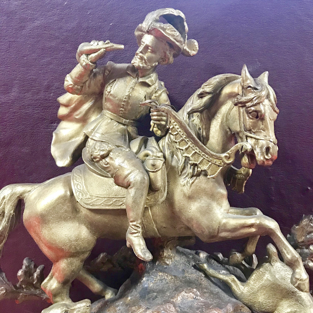 f244 Antique 1800s Bronze Mantel Stand Clock Made in France