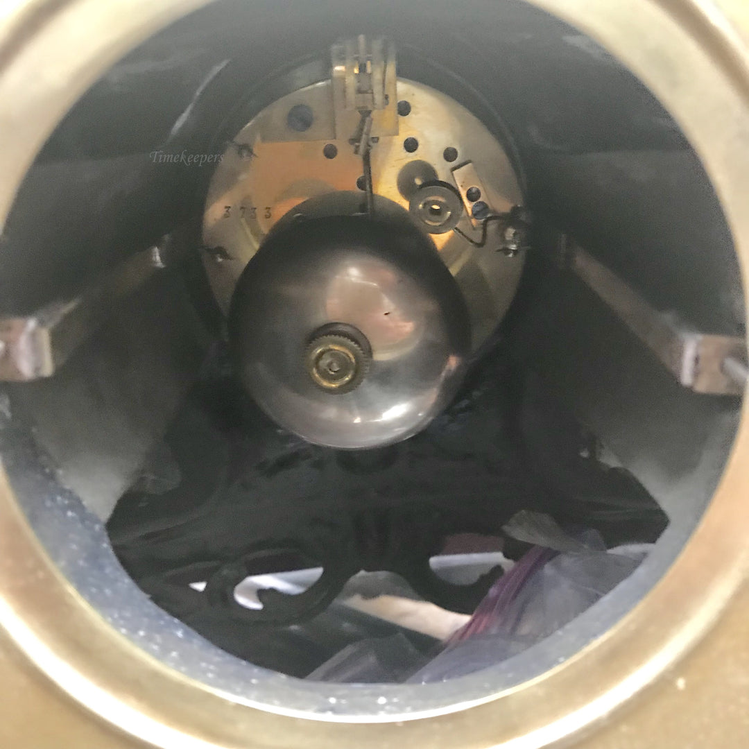 f245 Antique 1800's French Marble & Bronze Miniature Stand Clock