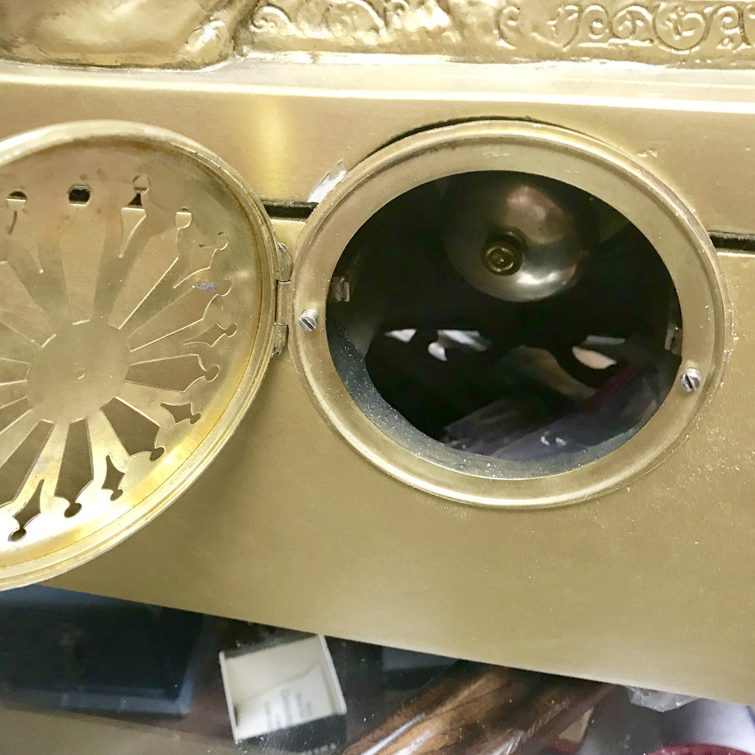 f245 Antique 1800's French Marble & Bronze Miniature Stand Clock