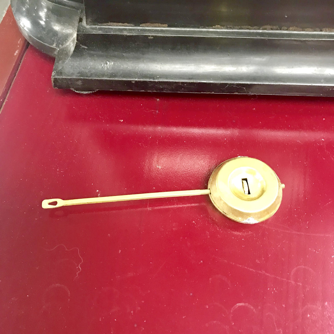 f246 Antique 1800's Ansonia Newton W/2 Decanters Bronze Miniature Stand Clock