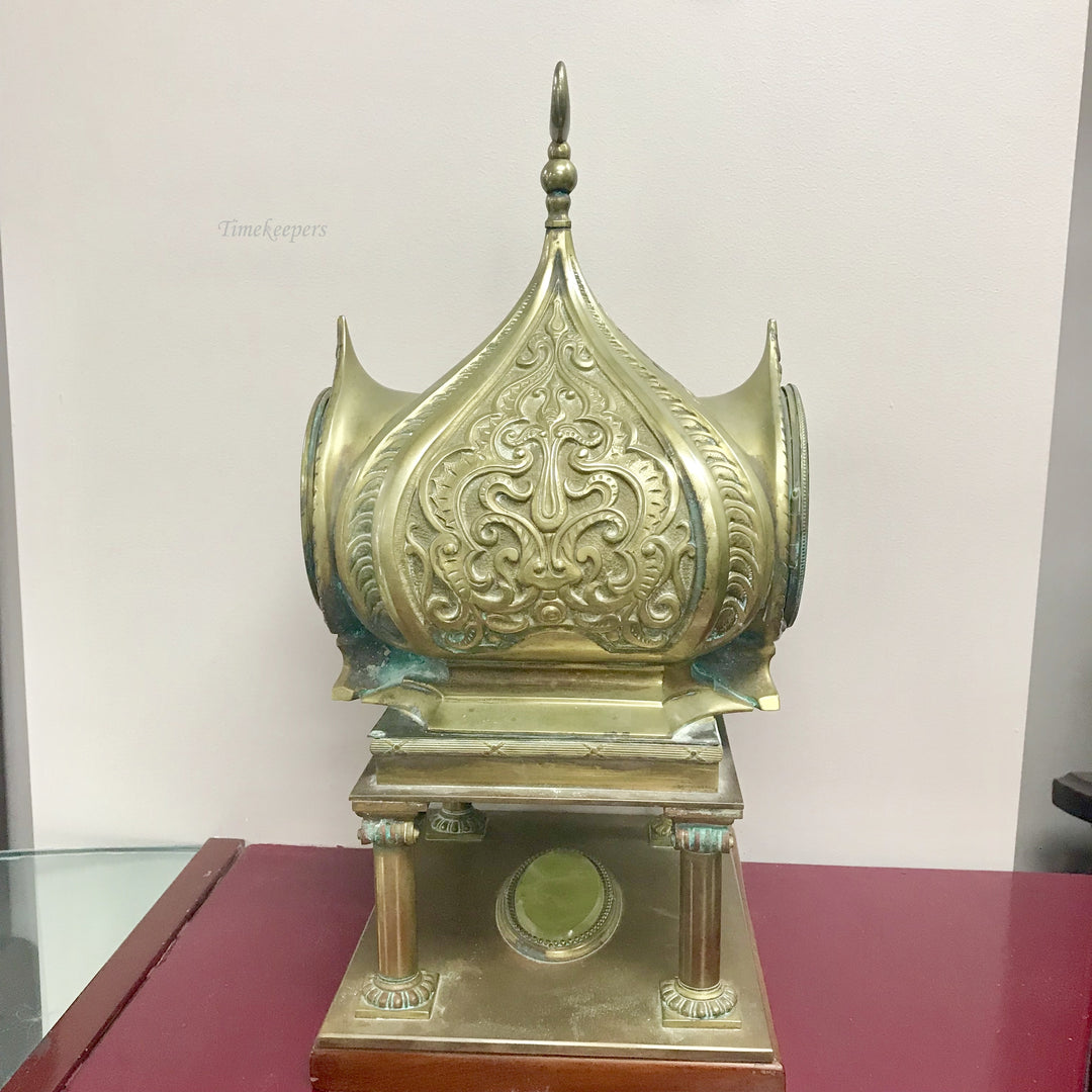 f247 Antique 1800's Miniature Stand Clock Made in France Eastern Style