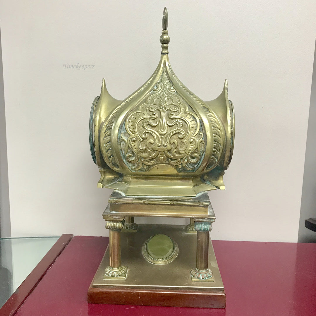 f247 Antique 1800's Miniature Stand Clock Made in France Eastern Style