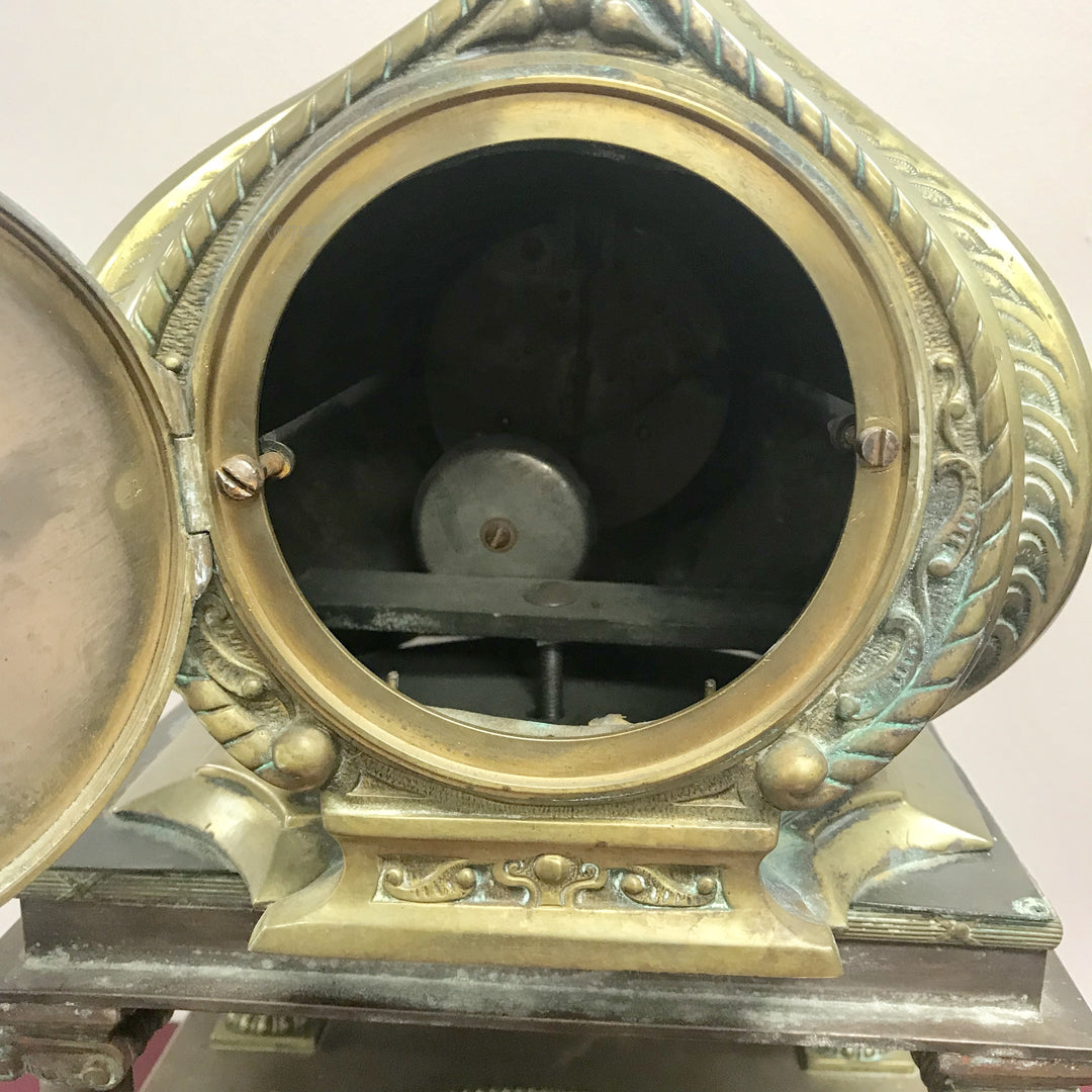 f247 Antique 1800's Miniature Stand Clock Made in France Eastern Style