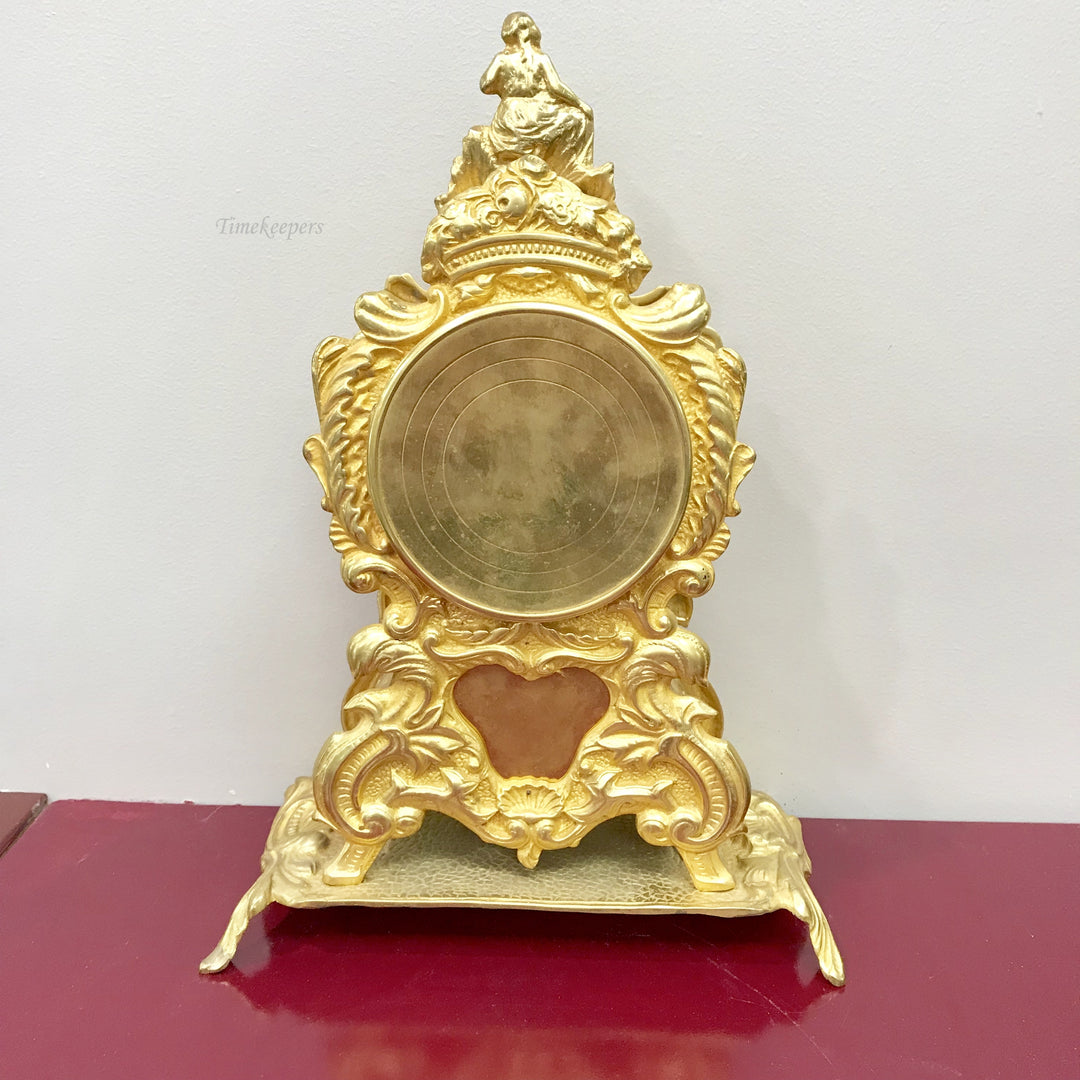 f251 Antique Bronze 1880's French Bronze Mantel Standing Clock Great Condition