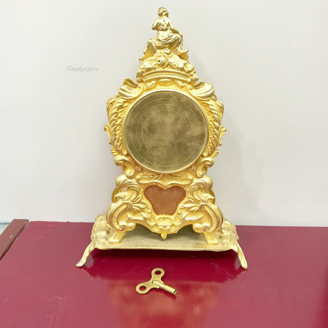 f251 Antique Bronze 1880's French Bronze Mantel Standing Clock Great Condition