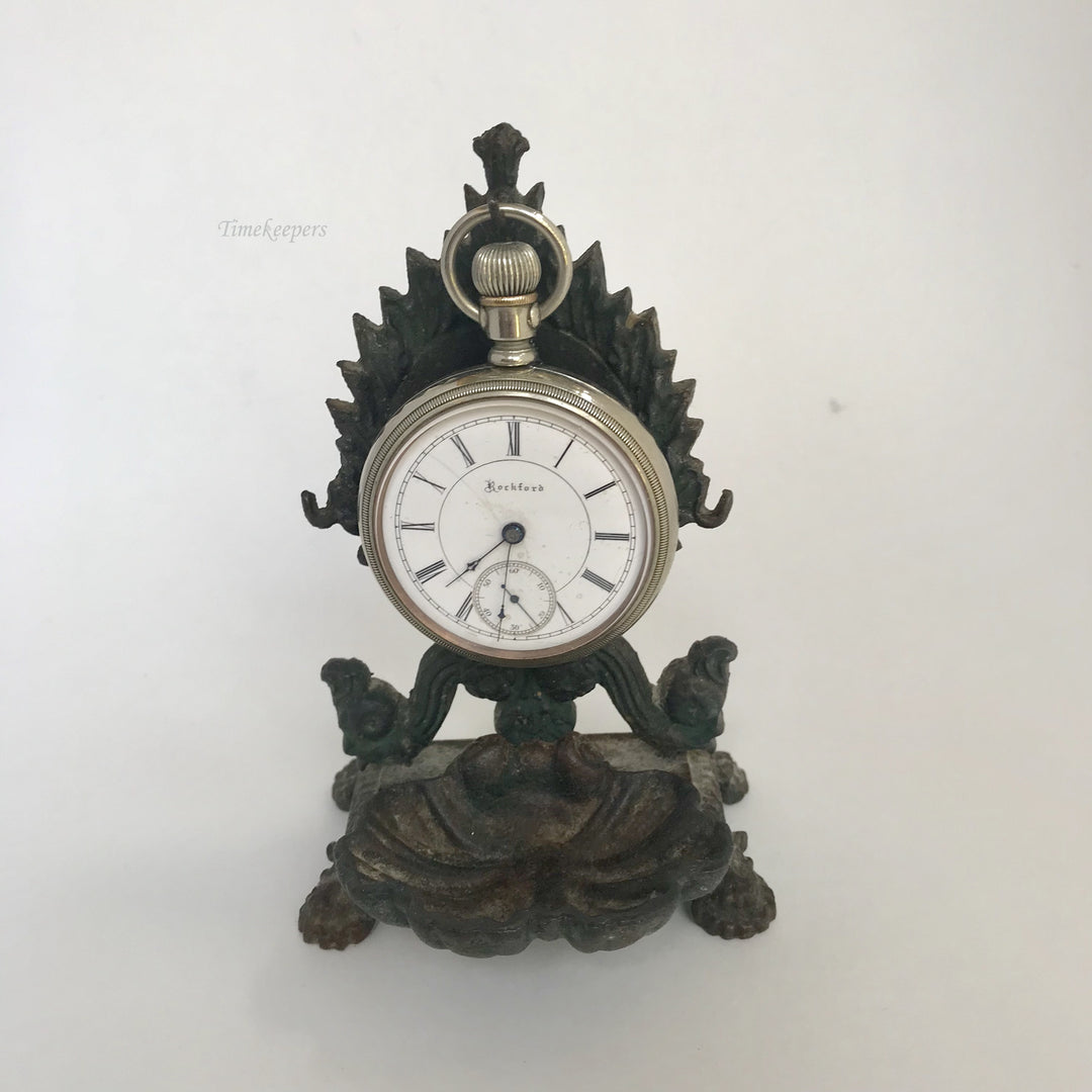 f302 Vintage Pocket Watch & Jewelry Holder Stand Case Collectible Bronze