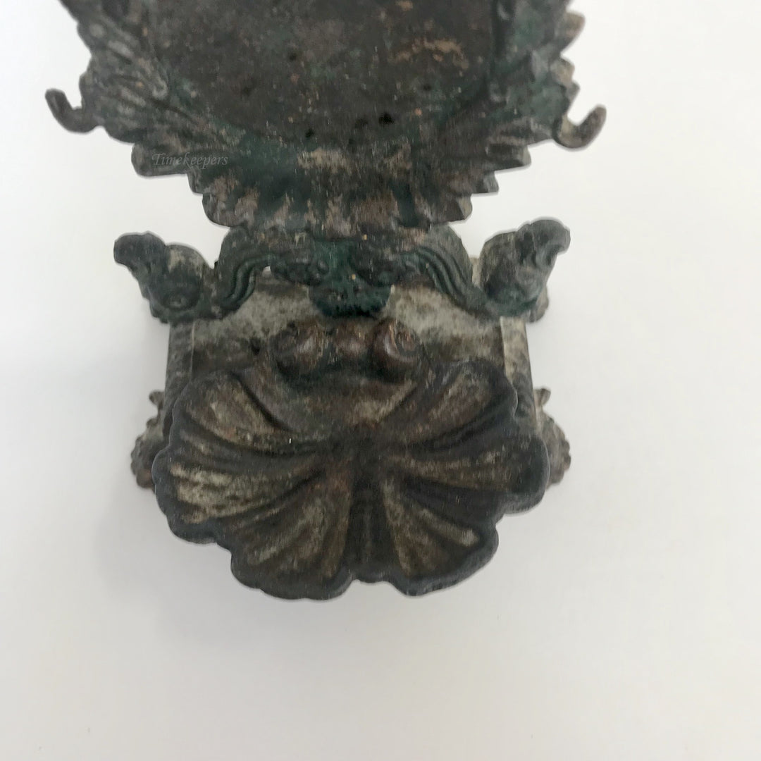 f302 Vintage Pocket Watch & Jewelry Holder Stand Case Collectible Bronze