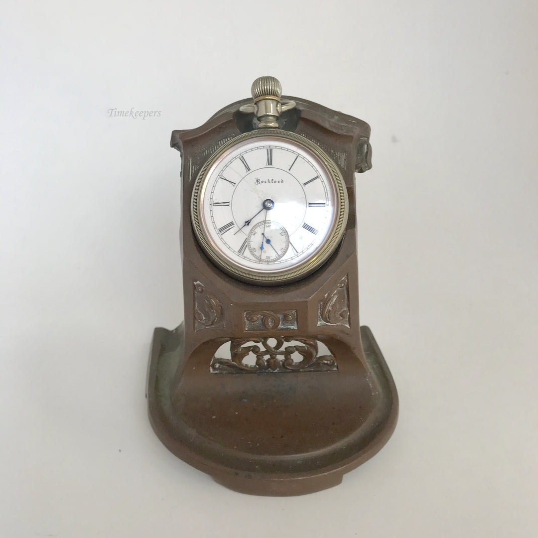 f304 Vintage Pocket Watch Jewelry Holder Stand Case Collectible Bronze