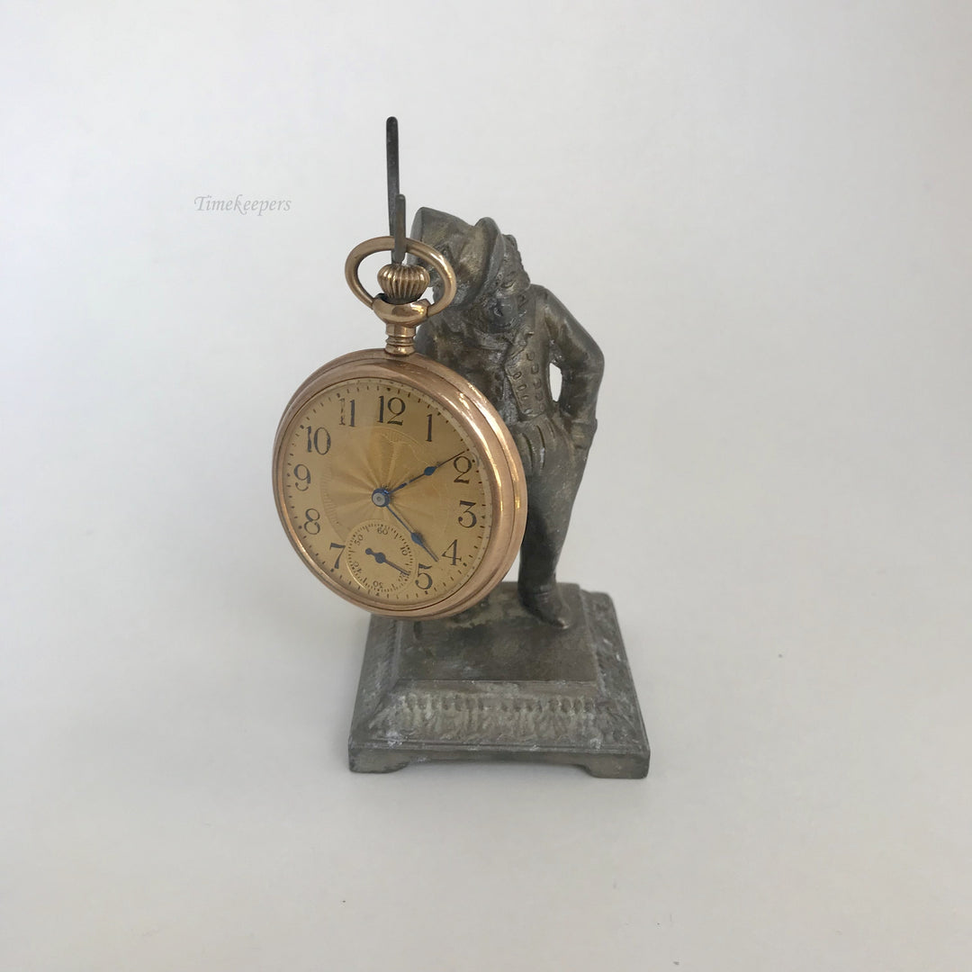 f306 Vintage Pocket Watch Jewelry Holder Stand Case Collectible Bronze