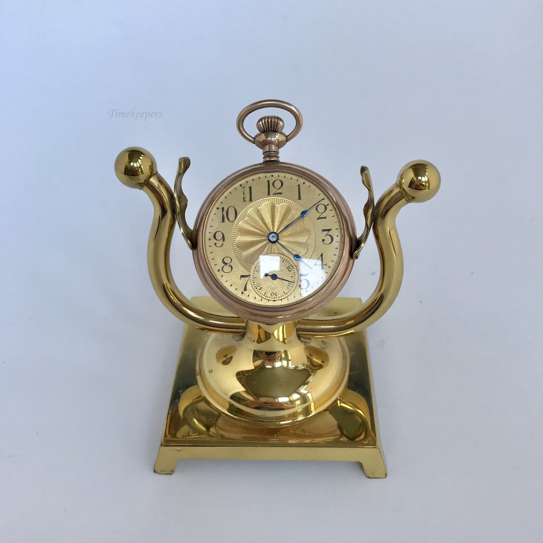 f311 Vintage Pocket Watch Holder Stand Case Collectible Brass