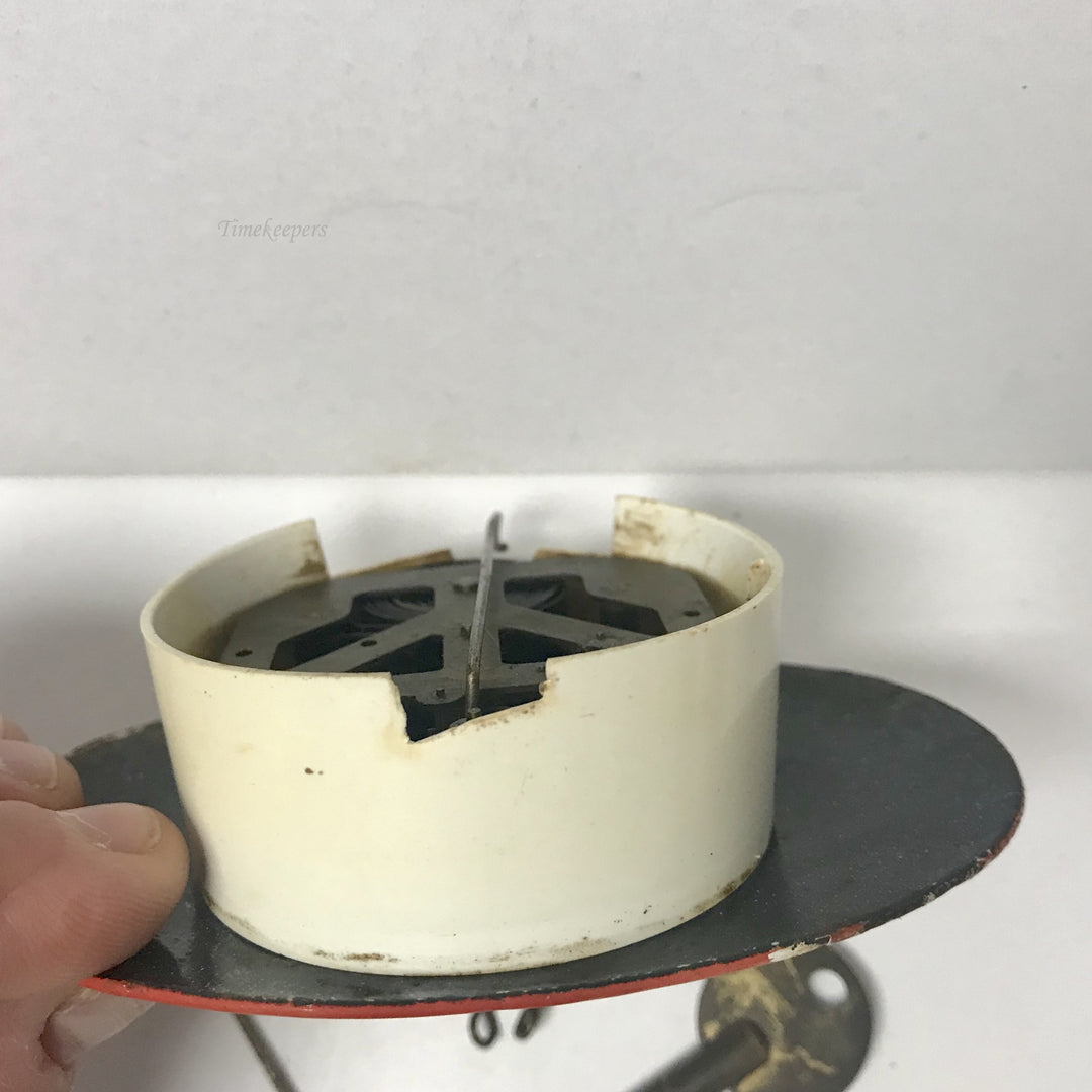 f328 Vintage 1930's German Enamel Pendulette Clock with Key