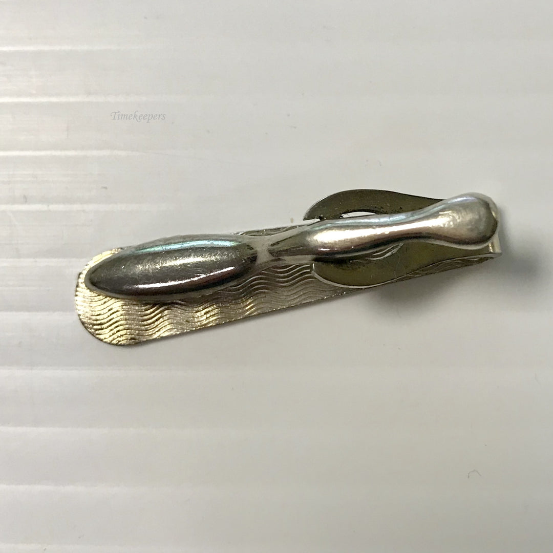 f365 Vintage Silver Tone Carved Sunrays Men's Tie Clip Clasp