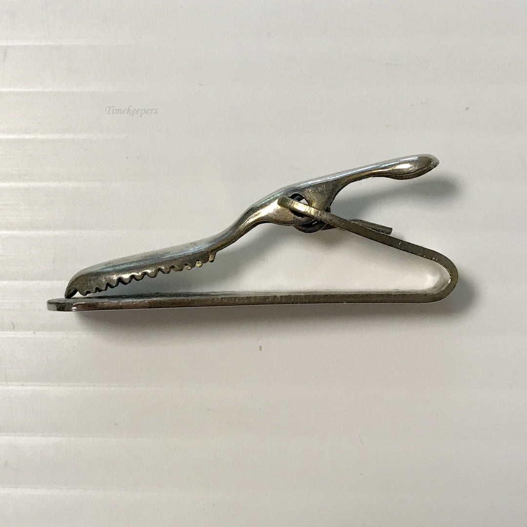 f365 Vintage Silver Tone Carved Sunrays Men's Tie Clip Clasp