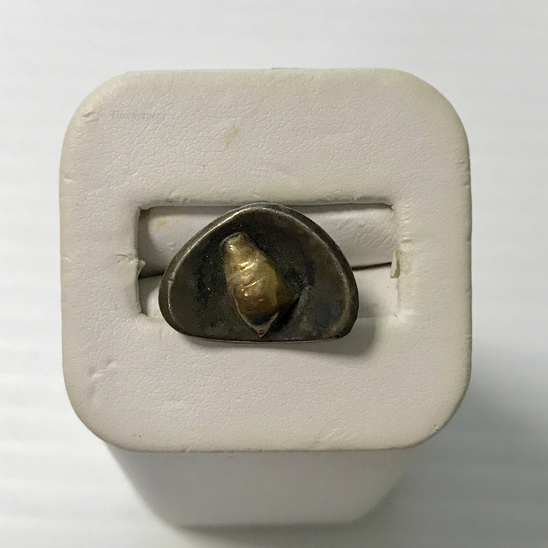 f368 Vintage Gold & Silver Tone Tie Tack & Button Chain