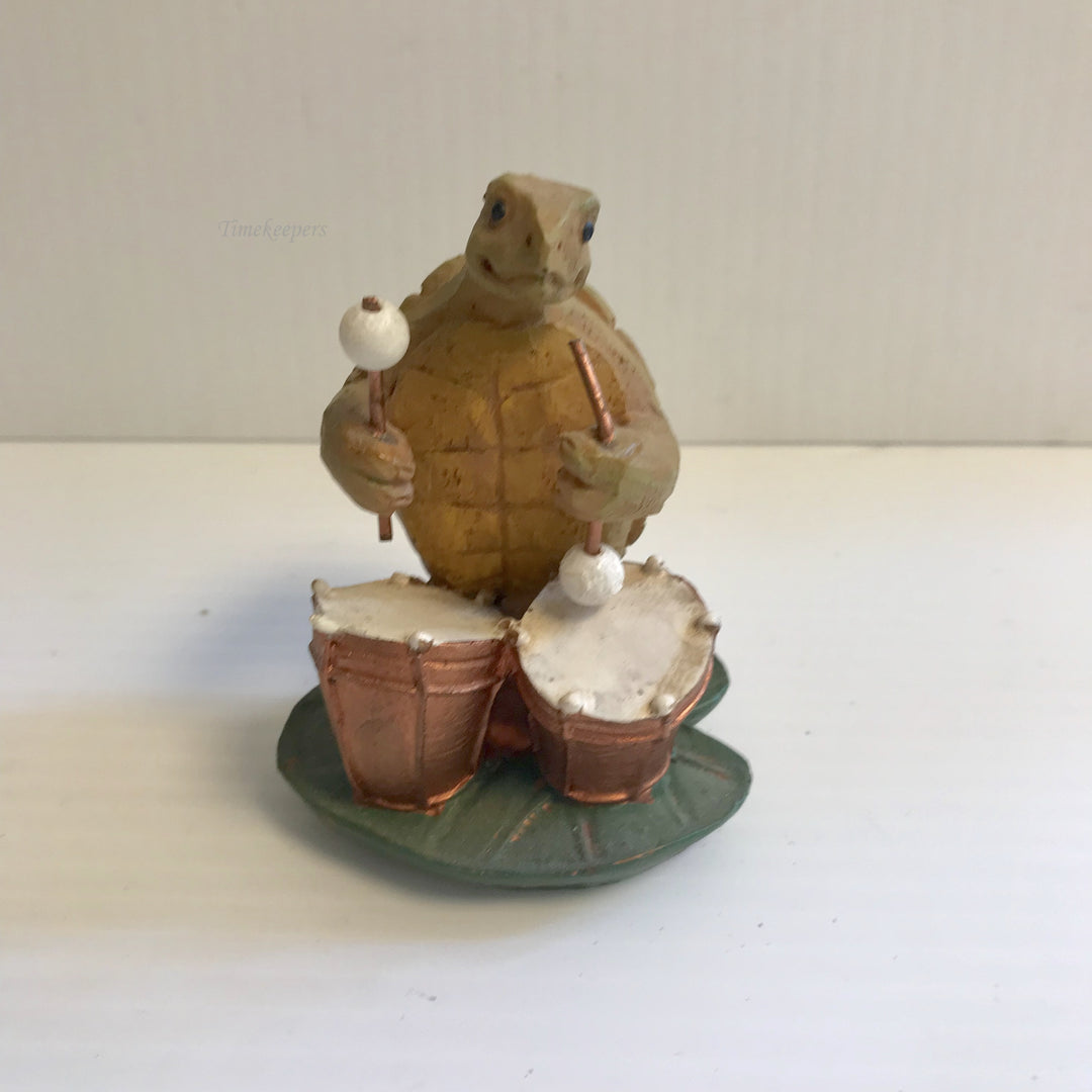 f413 Vintage Pond Symphony Mini Garden Statuary Turtle Figurine Collectible Gift