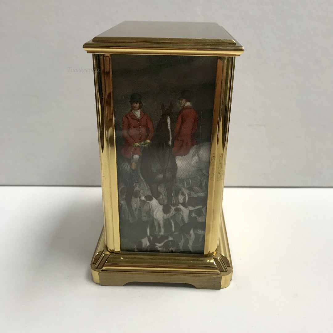 f415 Vintage Hamilton Electronic Brass Miniature Shelf Mantel Clock