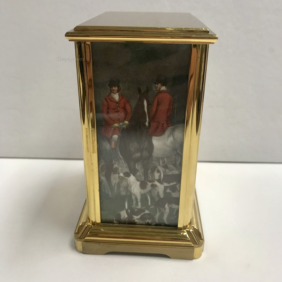 f415 Vintage Hamilton Electronic Brass Miniature Shelf Mantel Clock