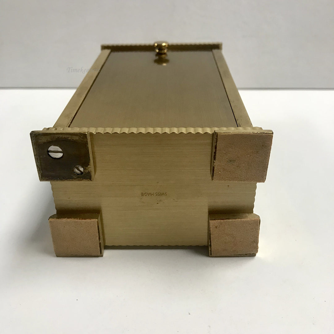 f416 Vintage Hamilton Electronic Swiss Made Brass Miniature Shelf Mantel Clock