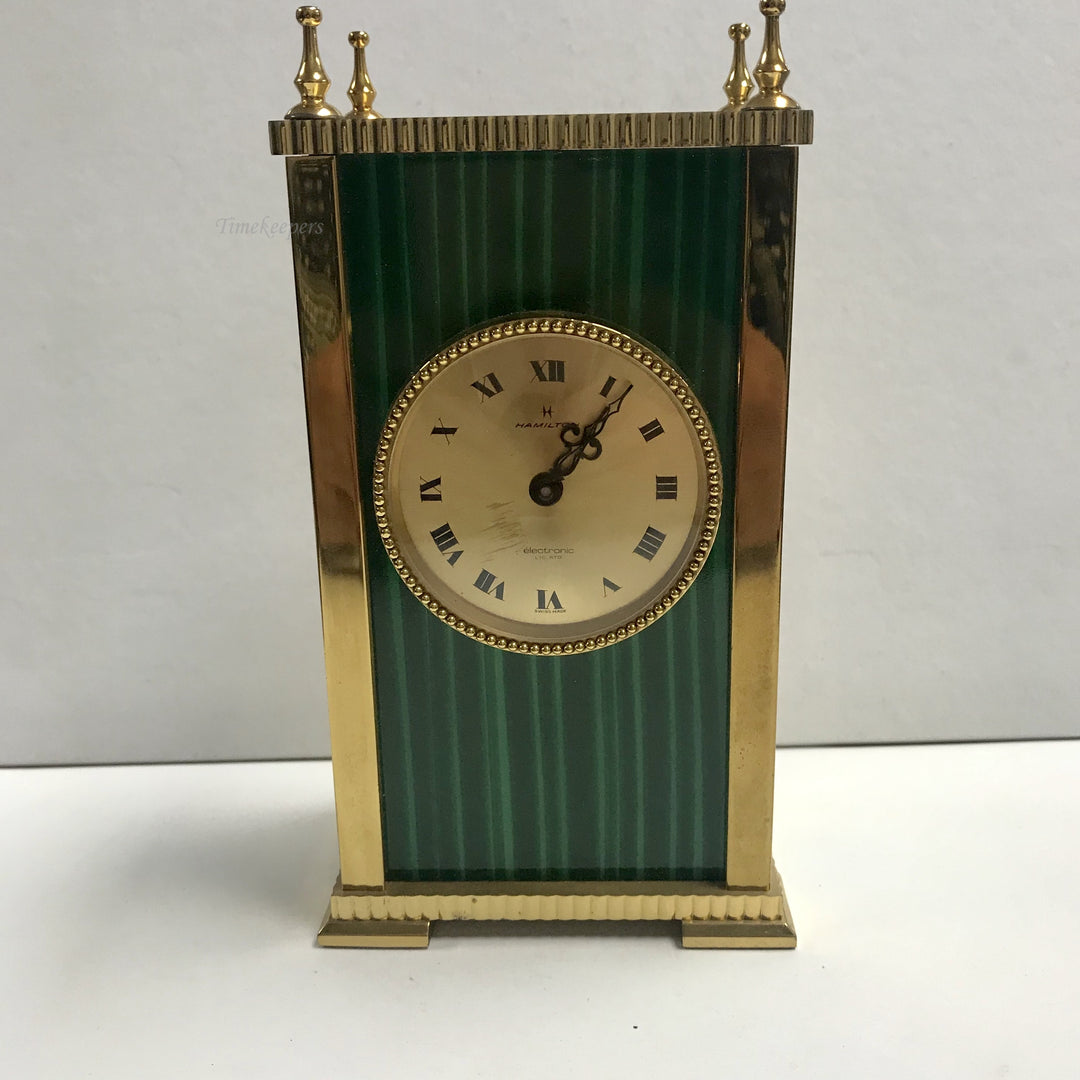 f416 Vintage Hamilton Electronic Swiss Made Brass Miniature Shelf Mantel Clock