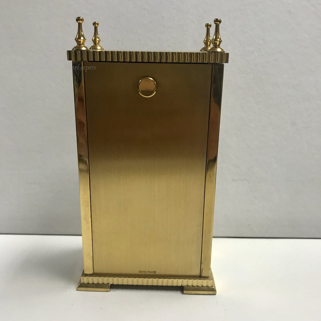 f416 Vintage Hamilton Electronic Swiss Made Brass Miniature Shelf Mantel Clock
