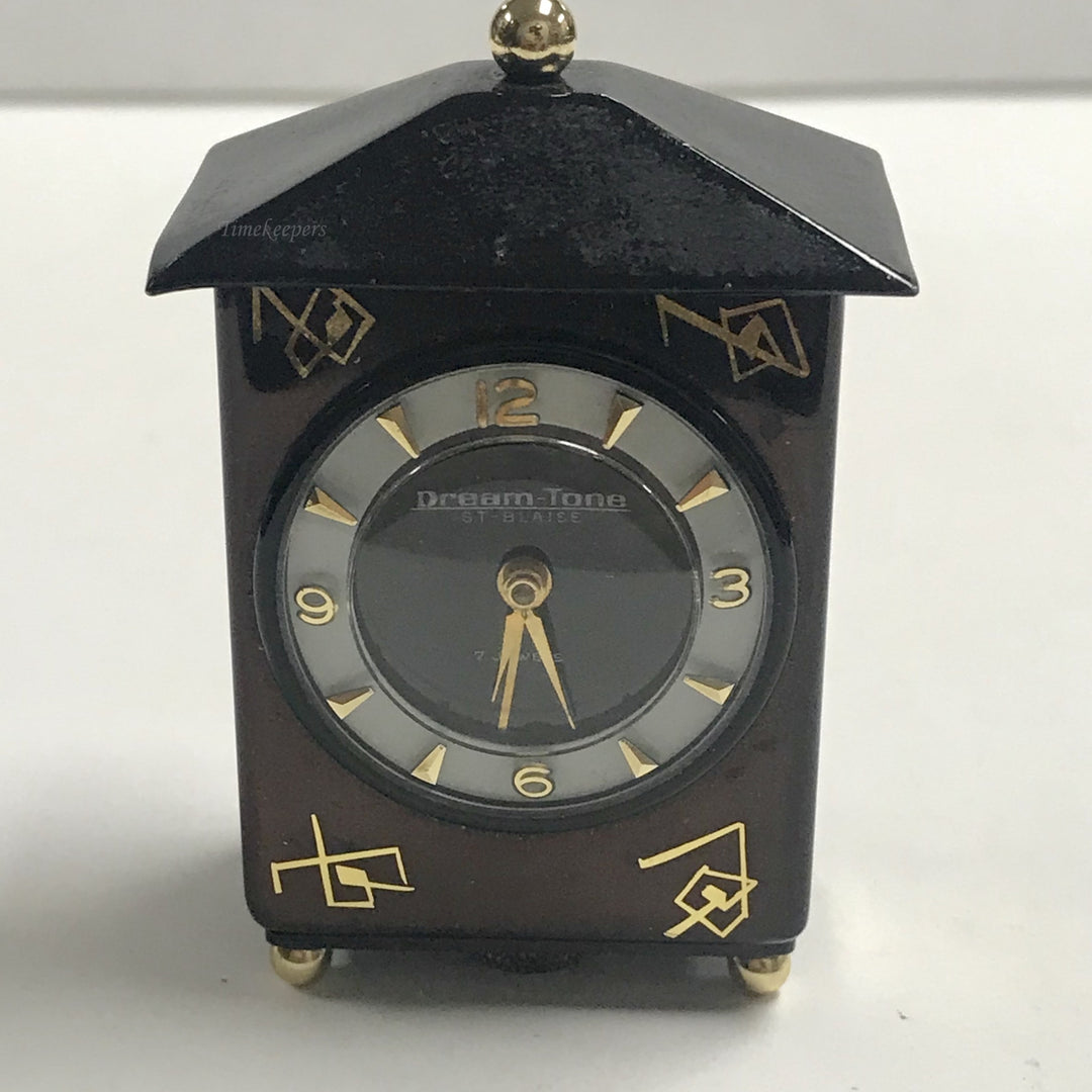 f422 Vintage Dream-Tone  ST-BLAISE Travel Miniature Music Alarm Clock