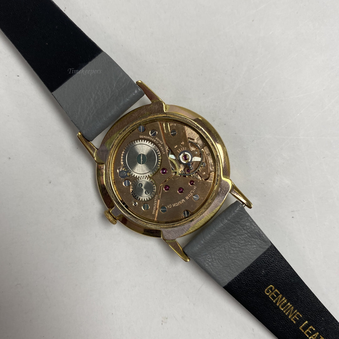 f439 Vintage Hilton Incabloc Swiss Mechanical Men's Wrist Watch Gold Tone 17J